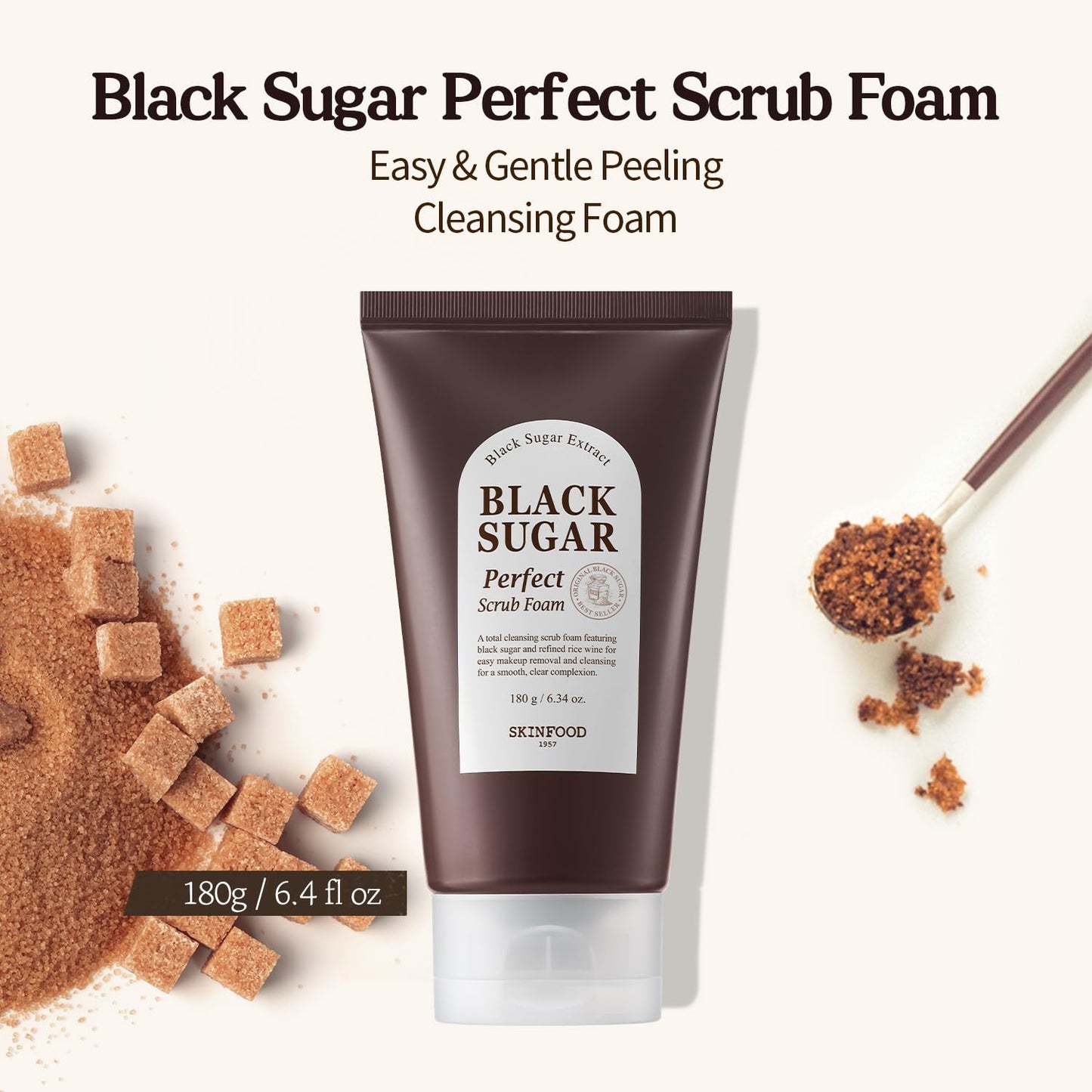 SKINFOOD - Black Sugar Perfect Scrub Foam [180g]