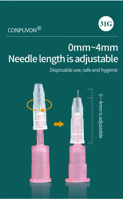 31G Adjustable Depth Disposable Needle (0–4mm) [10 packs]