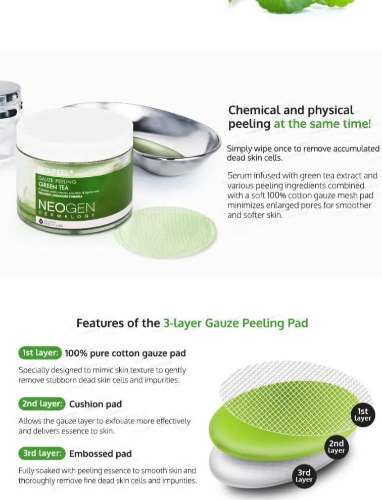 NEOGEN - Dermalogy Bio-Peel Gauze Peeling - Green Tea [30 sheets]